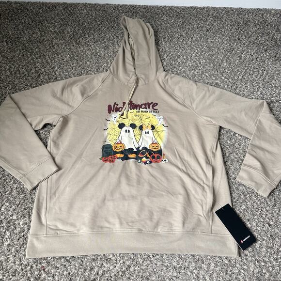 Lululemon City Sweat Pullover Hoodie XXL Tan Nightmare On Main Street Halloween